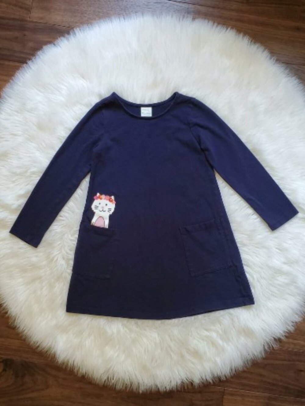 Hanna Andersson Blue Cat Dress Size 110 (US 5)
